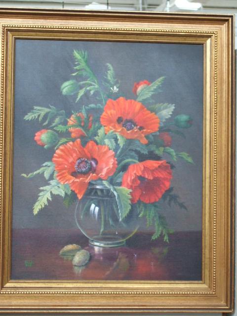 Appraisal: Shiel late th century Still life of oriental poppies oil