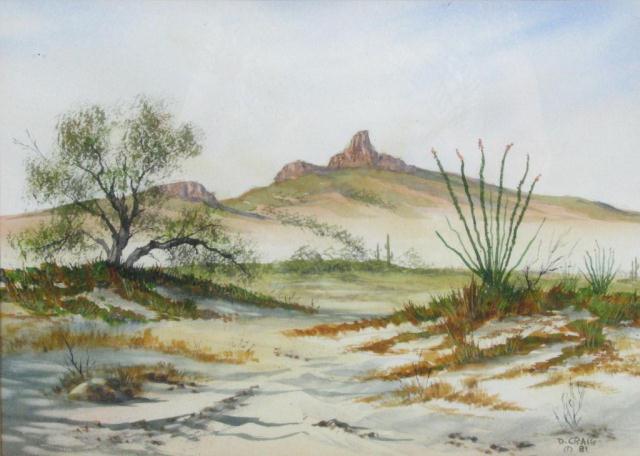 Appraisal: Dave Craig x Watercolor signed lower right depicting a desert