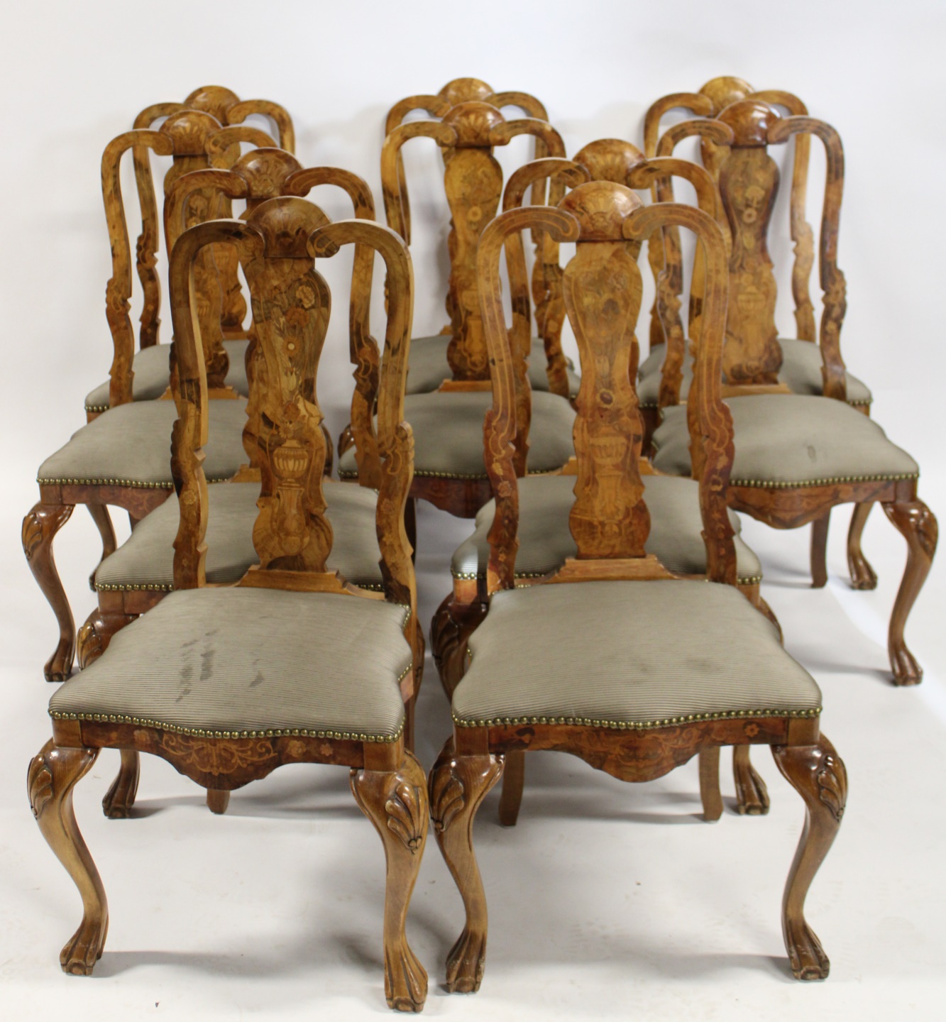 Appraisal: Antique Continental Parquetry Inlaid Chairs From a Larchmont NY home