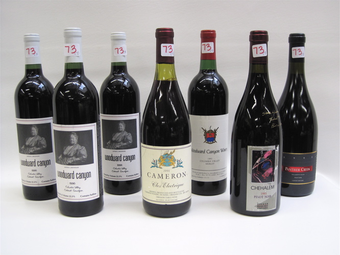 Appraisal: SEVEN BOTTLES OF VINTAGE OREGON AND WASHINGTON RED TABLE WINES