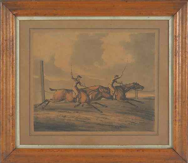 Appraisal: Set of four English lithographs of horse racing th c