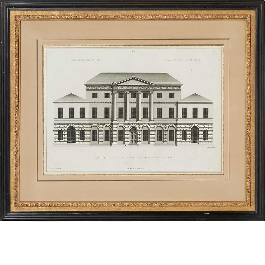 Appraisal: After Robert Adam - ELEVATION STUDIES Six engravings from The