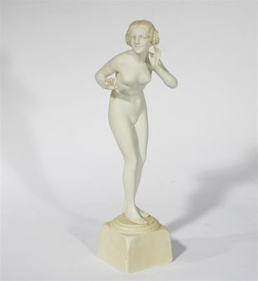 Appraisal: An Art Deco bisque porcelain figure of a nude woman