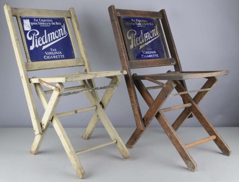 Appraisal: Lot of Piedmont Cigarettes Virginia Wood Chairs The double sided