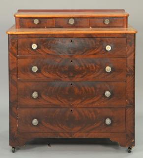 Appraisal: Two Empire mahogany chests one with mirror ht in wd