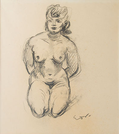 Appraisal: FRIESZ Achille-Emile Othon French - Female Nude Kneeling Charcoal drawing