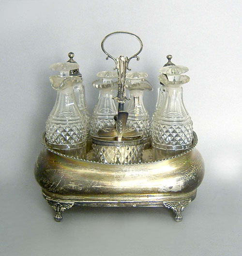 Appraisal: English silver cruet set - with the makers mark WB