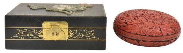 Appraisal: lot of Chinese decorative boxes including lacquered box having floral