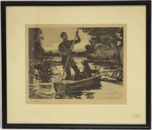 Appraisal: AFTER FRANK WESTON BENSON LITHOGRAPH PENCIL SIGNED LOWER LEFT HUNTER