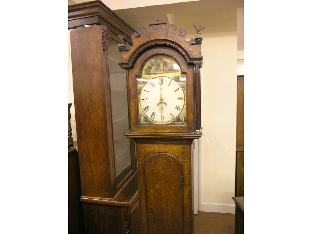 Appraisal: An early th century -hour cottage longcase clock arched dial