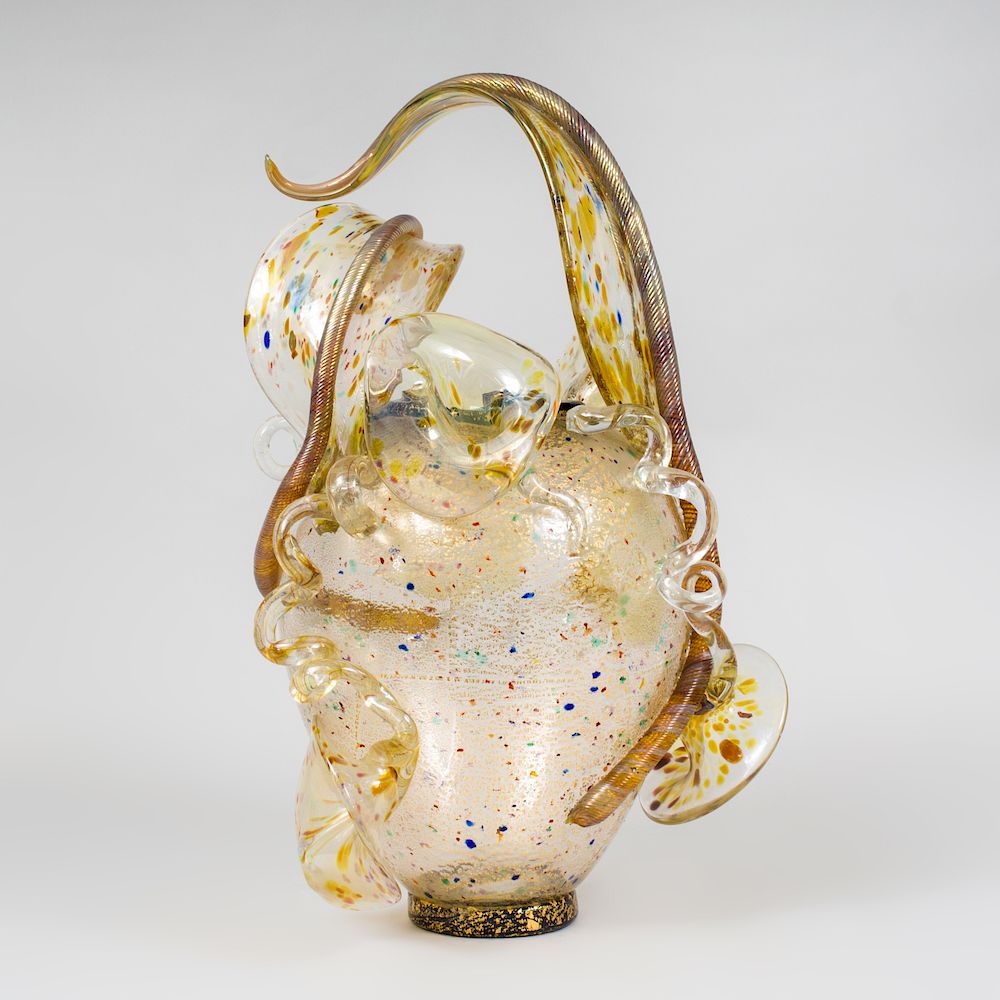 Appraisal: Attributed to Dale Chihuly b Lemon Spotted Venetian Ikebana Glass