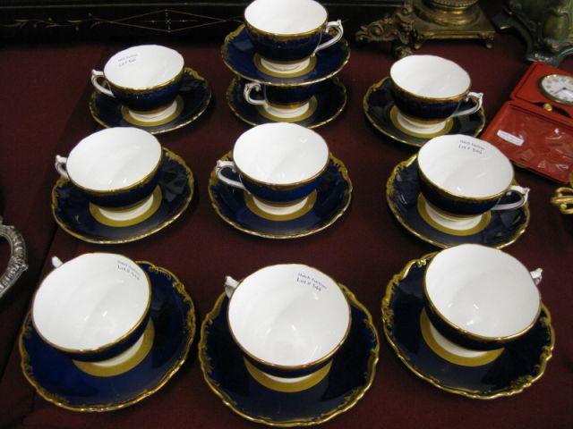 Appraisal: Set of Coalport Bone China Cups Saucers elaborate gold on