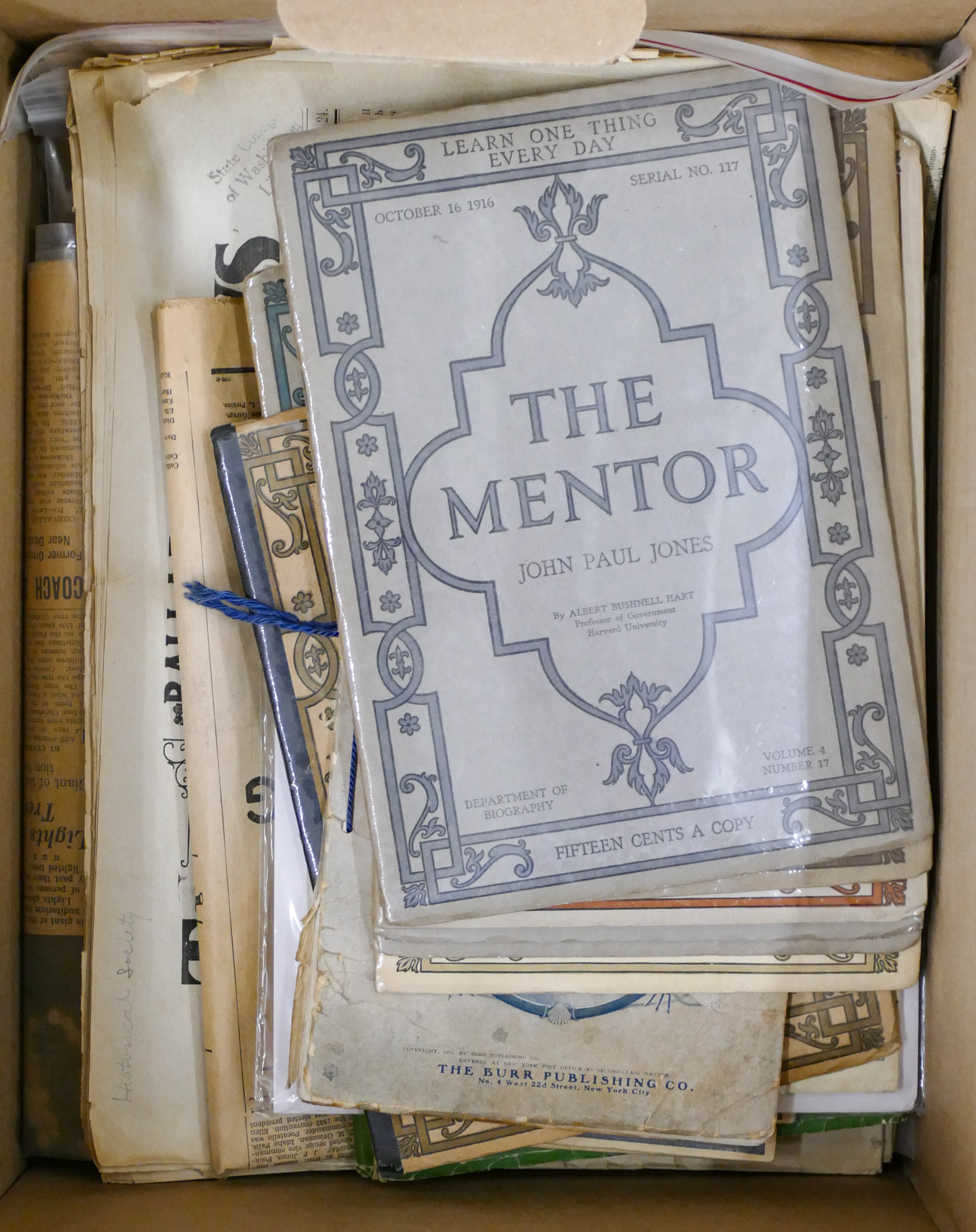 Appraisal: Box Old Mentor Magazines Newspaper