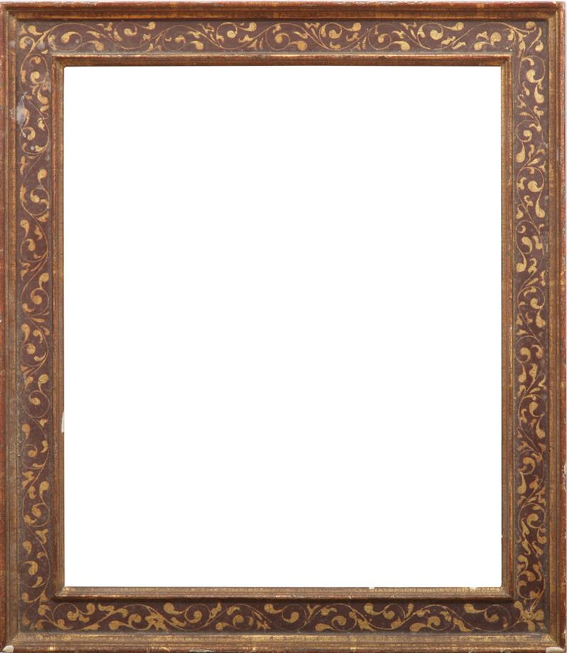 Appraisal: Florentine Style Painted and Parcel-Gilt Picture Frame Painted with a