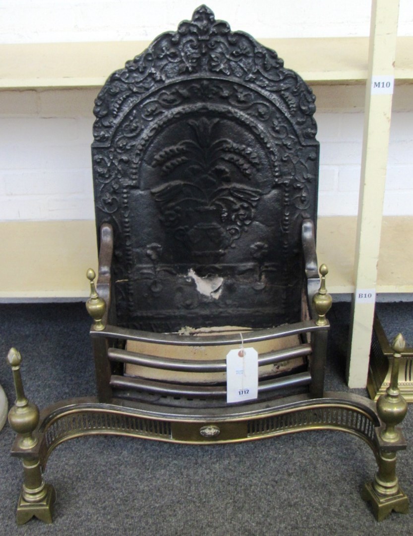 Appraisal: An English brass firegrate of George III style early th