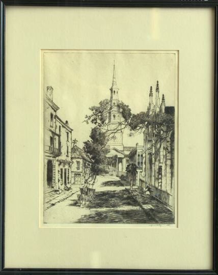 Appraisal: Alfred Heber Hutty American Charleston SC - Charleston Spires etching