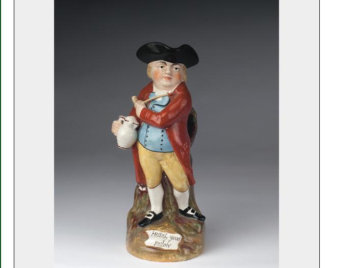 Appraisal: STAFFORDSHIRE FIGURAL TOBY JUG OF THE 'HEARTY GOOD FELLOW '