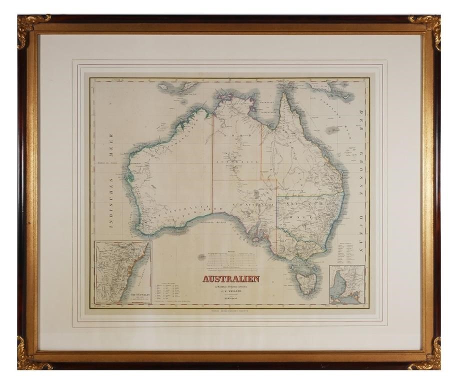 Appraisal: Australian in Mercators Projection entworfen by C F Weiland vervollstandigt