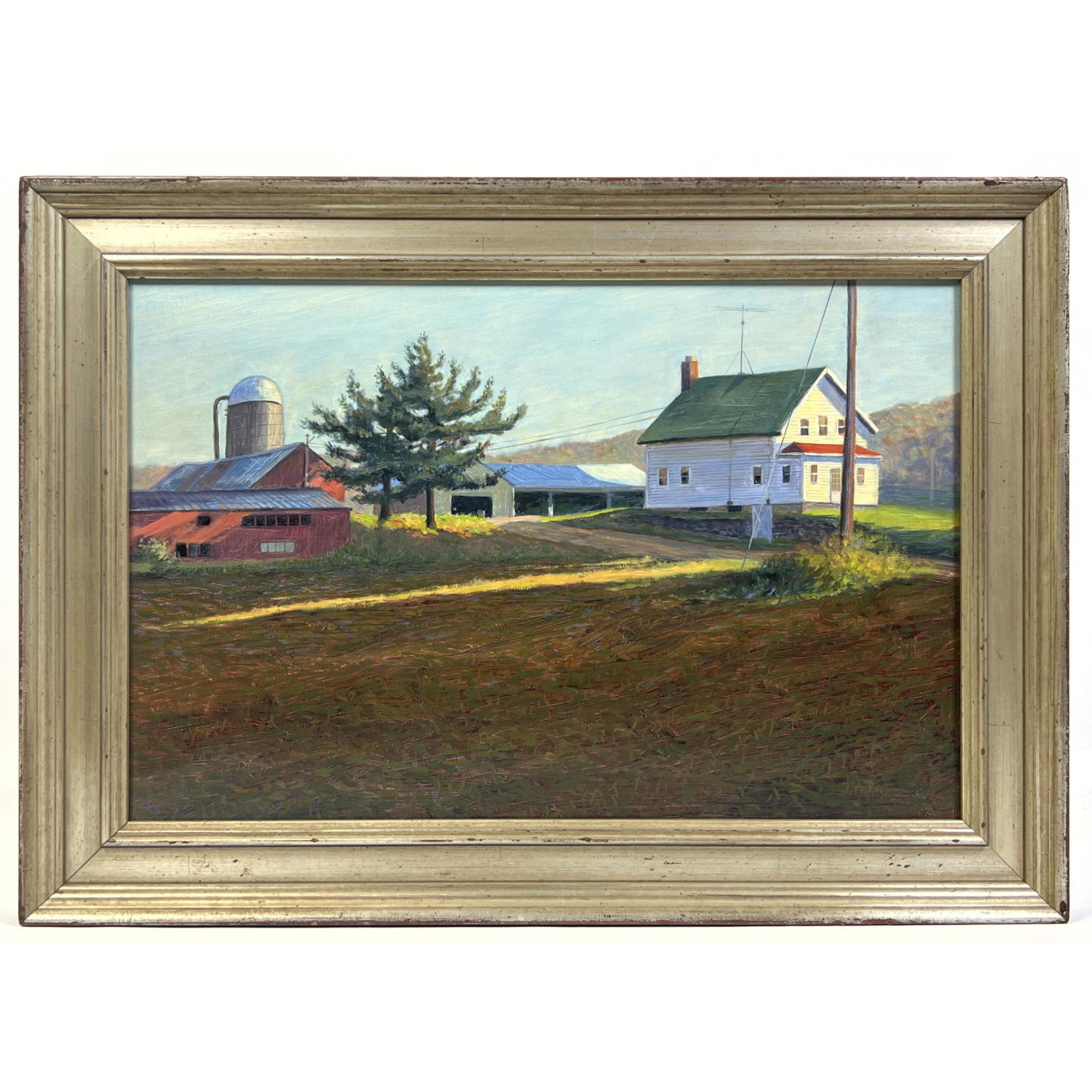 Appraisal: Tom Adkins Painting on Canvas Connecticut Farm Scene Exhibited by