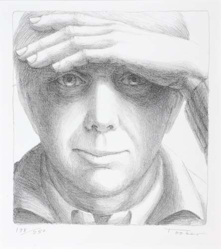 Appraisal: GEORGE TOOKER Self Portrait Lithograph x mm x inches full