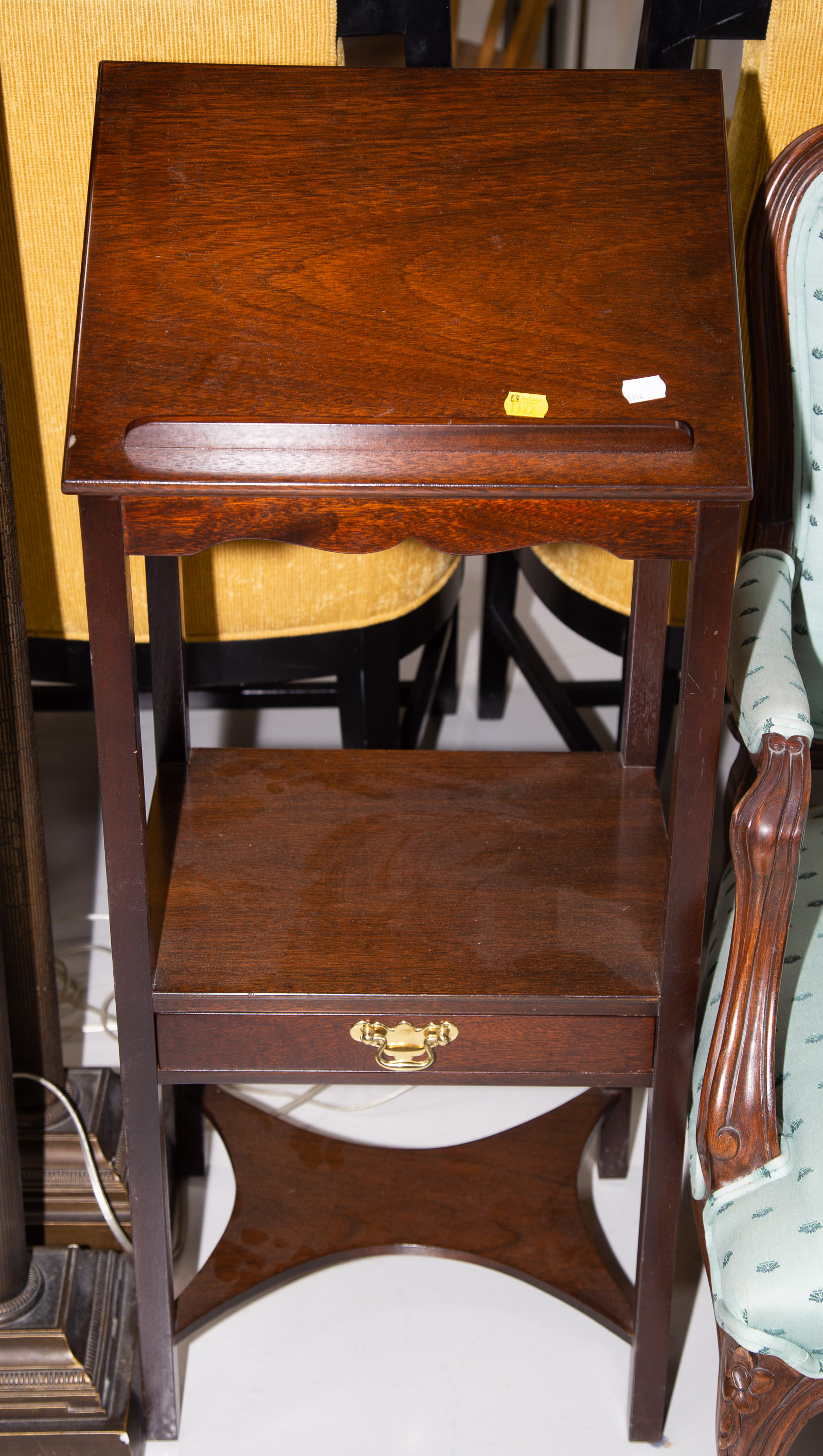 Appraisal: GEORGIAN STYLE MAHOGANY BOOK STAND in H in W in