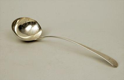 Appraisal: George III Silver Soup Ladle London maker's mark of George