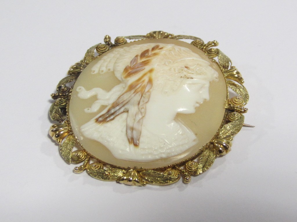 Appraisal: A Victorian cameo brooch depicting a maiden in profile with