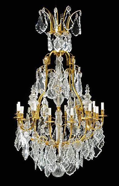 Appraisal: A Louis XV style gilt bronze and glass twelve light