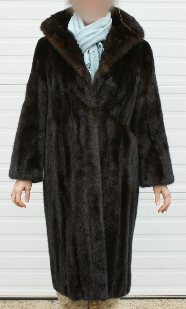 Appraisal: Black ranch mink full length coat about size excellent condition