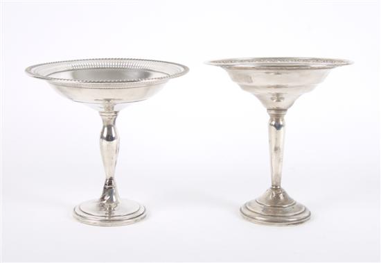 Appraisal: A Group of Two Sterling Silver Candy Dishes Height inches