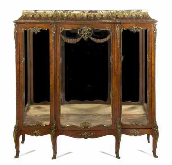 Appraisal: A Louis XVI Style Tulipwood and Gilt Bronze Mounted Vitrine