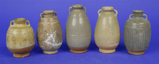 Appraisal: COLLECTION OF FIVE KOREAN BOTTLES each with two handles height