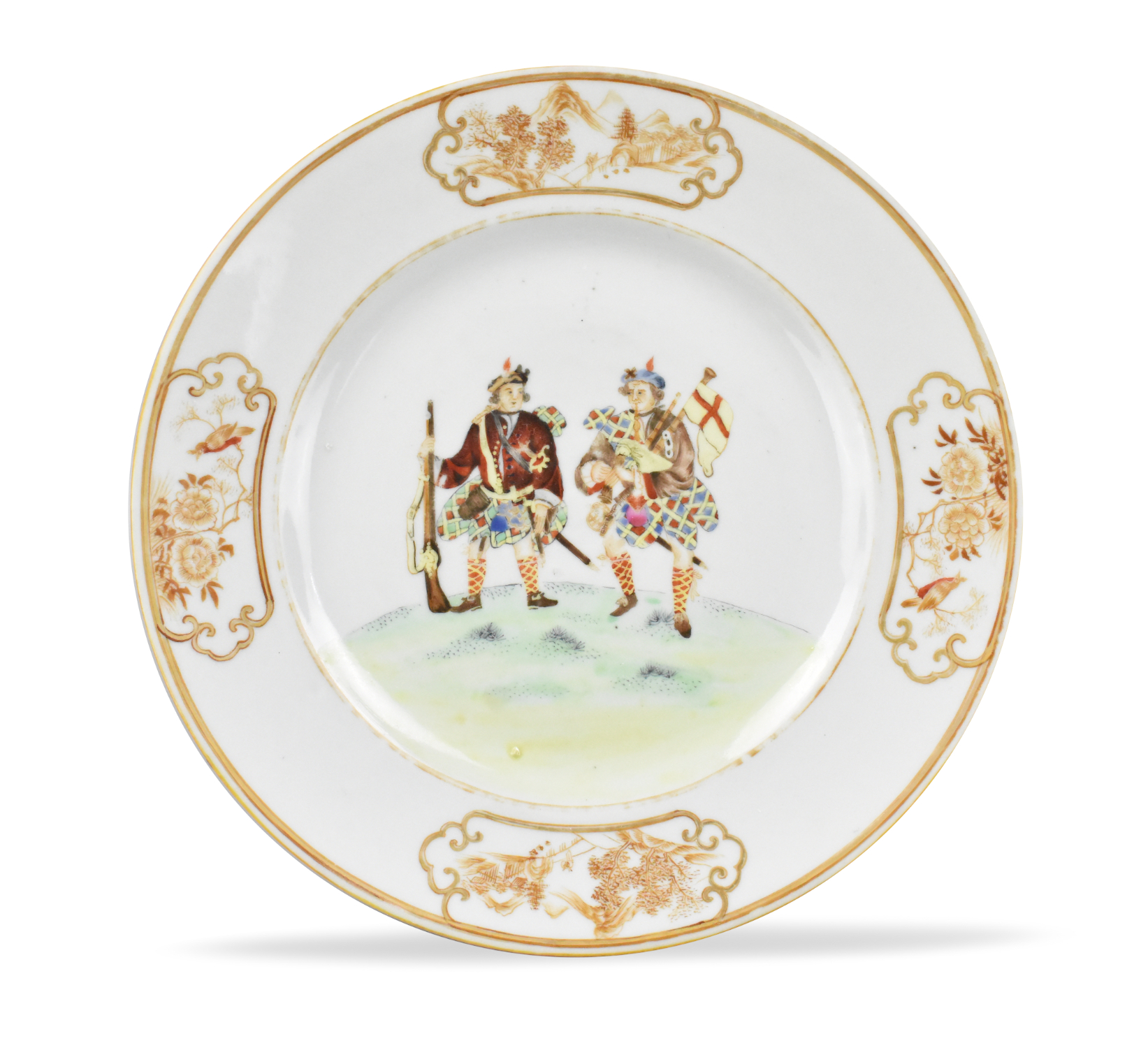 Appraisal: an extremely rare Chinese export Jacobite highlanders plate for the