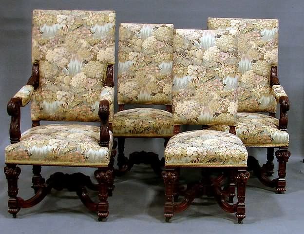 Appraisal: Possibly by R J Horner mahogany consisting of armchairs and