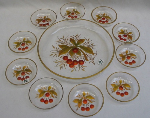 Appraisal: AN ELEVEN PIECE ICE CREAM DESSERT SET intaglio cut and