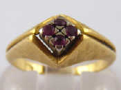 Appraisal: A yellow metal tests carat gold ruby ring size L