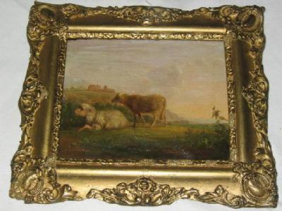 Appraisal: CONTINENTAL SCHOOL Sheep in a Landscape unsigned on panel th