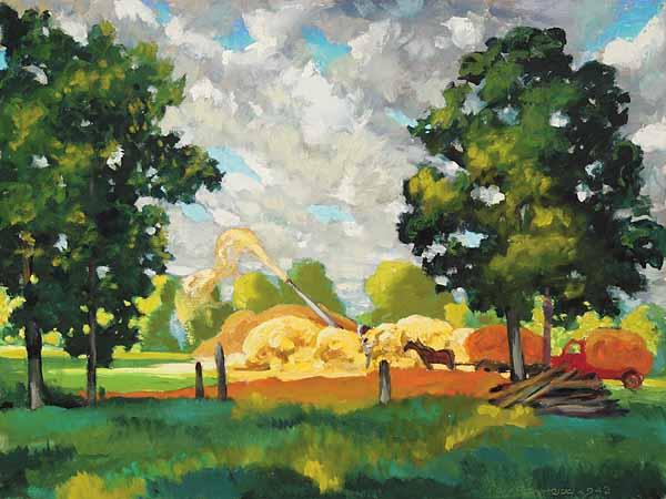 Appraisal: John Kelly Fitzpatrick American Alabama - Loading Hay oil on