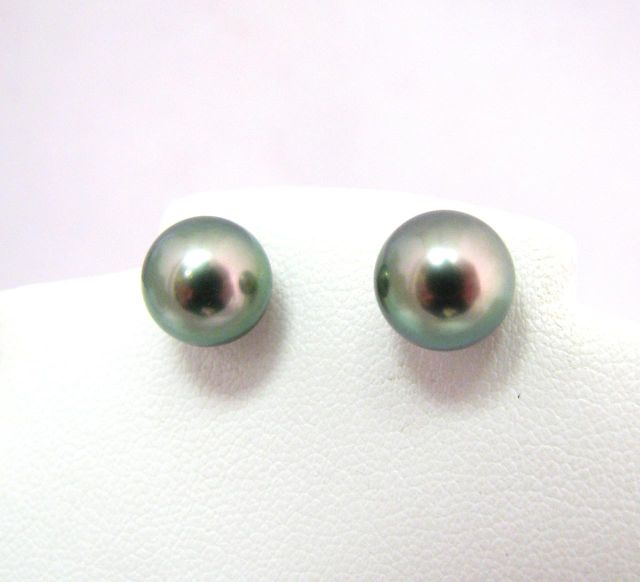 Appraisal: Mikimoto South Sea black pearl stud earrings approximately mm with