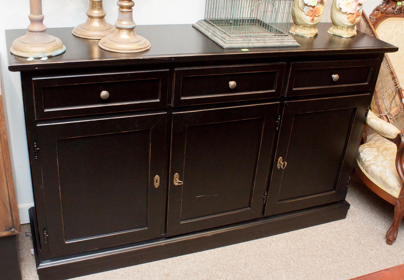 Appraisal: Contemporary painted sideboard