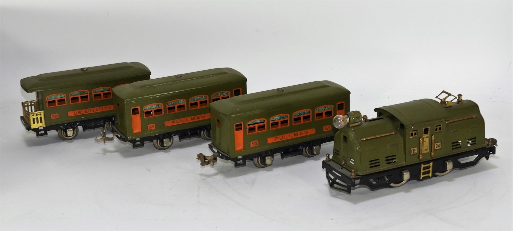 Appraisal: PC LIONEL PRE-WAR OLIVE GREEN NO TRAIN SET Michigan Circa