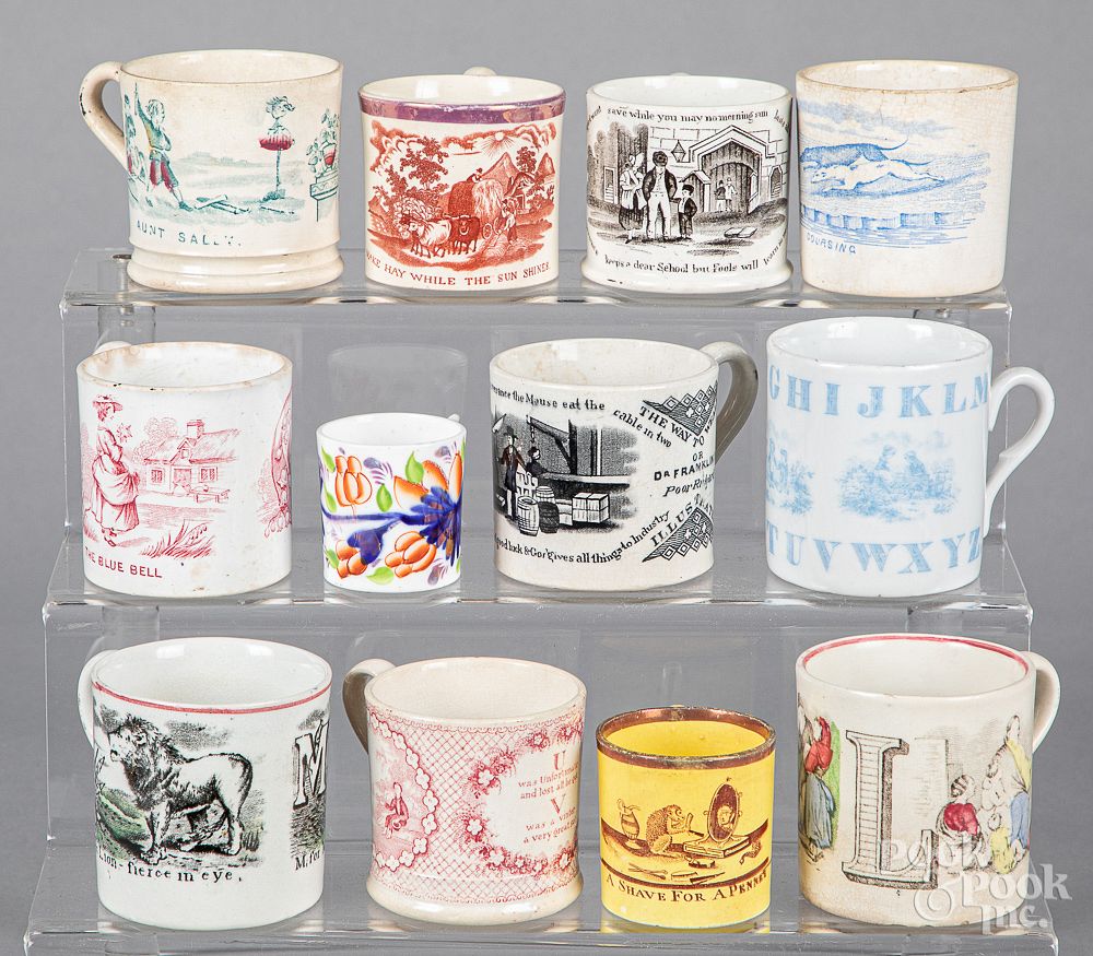 Appraisal: Collection of Staffordshire children's cups Collection of Staffordshire children's cups