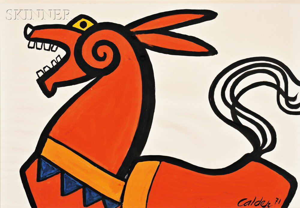 Appraisal: Alexander Calder American - Red Circus Horse Signed and dated