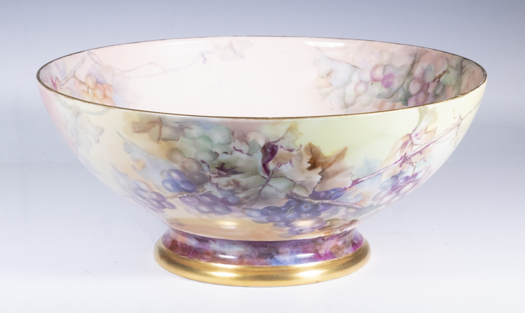 Appraisal: LIMOGES PORCELAIN PUNCH BOWL Circa French Porcelain Punch Bowl by