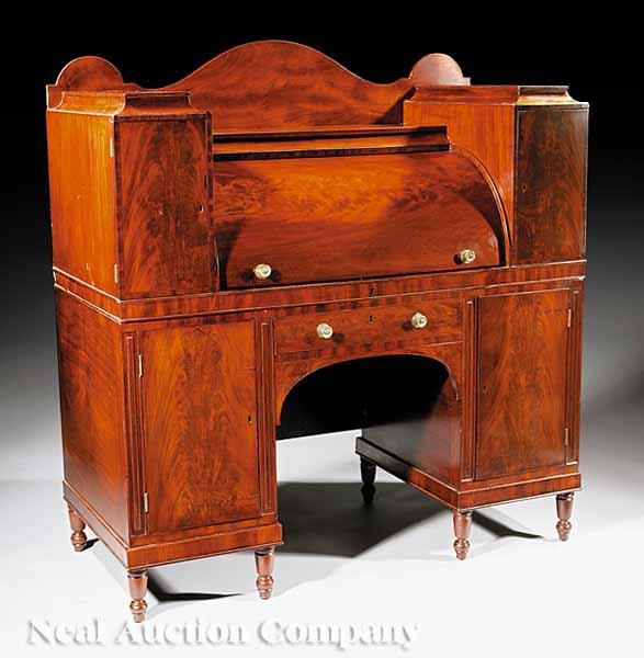 Appraisal: An Important American Classical Carved Mahogany Desk c attributed to