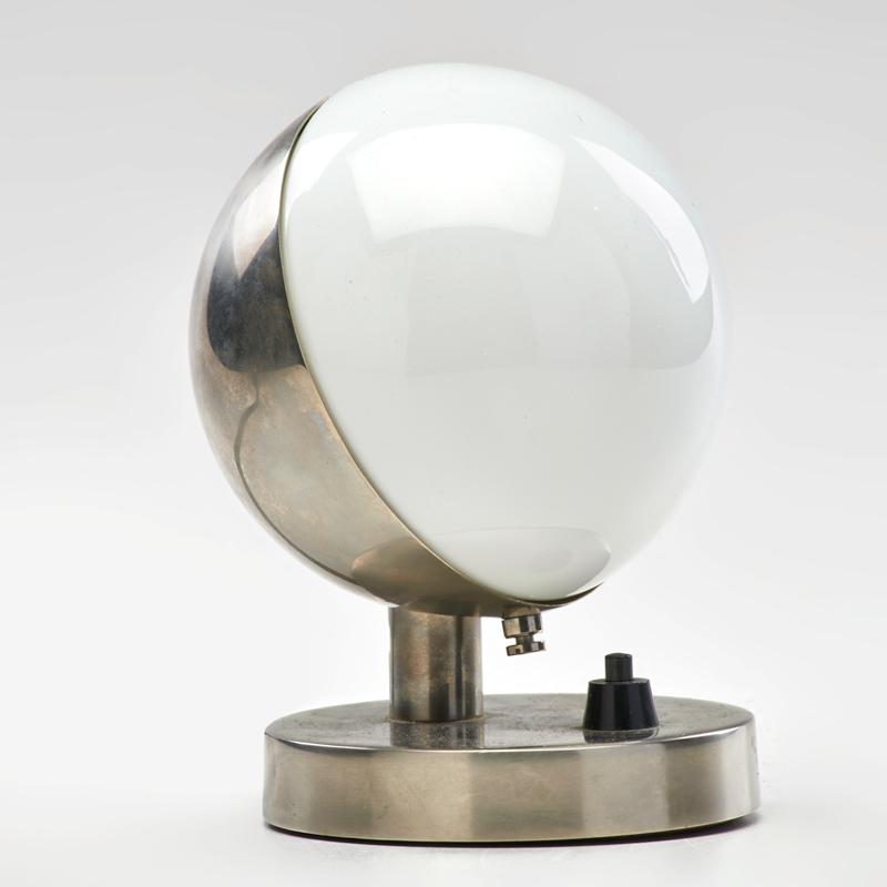 Appraisal: VILHELM LAURITZEN Attr Radiohauset lamp Denmark s Chromed steel glass