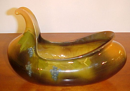 Appraisal: Rookwood pottery boat form bowl artist signed William P McDonald