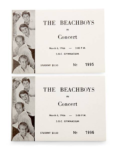 Appraisal: A Beach Boys set of early concert tickets From a