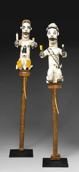 Appraisal: A pair of Ogoni Ekpe society puppets Nigeria a man