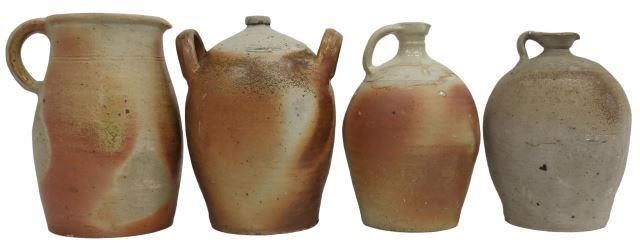 Appraisal: lot of French Provincial stoneware vessels including spouted jugs with